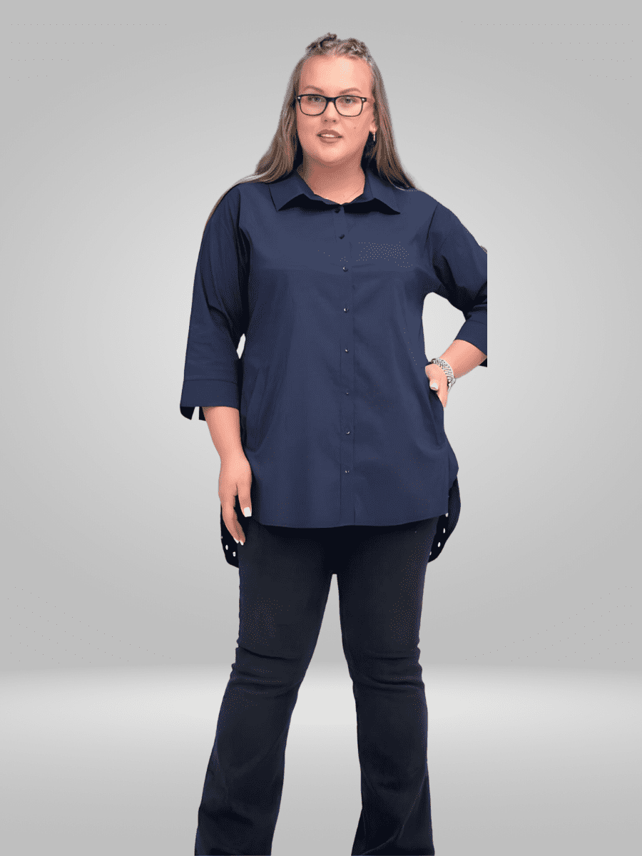 Upgrade your wardrobe with the Ay-Sel Plus Size Shirt, available in sizes 14-18. This oversized top is perfect for all body types, making you feel confident and stylish in any casual setting. With its versatile design, you can dress to express your unique style. Shop now and elevate your fashion game!