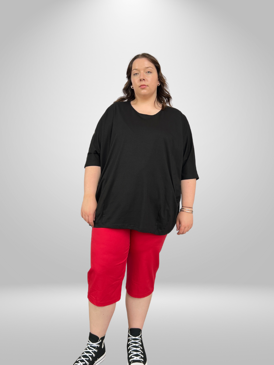 Upgrade your wardrobe with RBR Plus Size Capris (20-26), featuring a soft and stretchy fabric for ultimate comfort. These capris are designed with a lightweight material that allows for breathability, making them perfect for all-day wear. Available in a range of sizes, these capris are a must-have for any fashion-forward individual looking for both style and comfort.