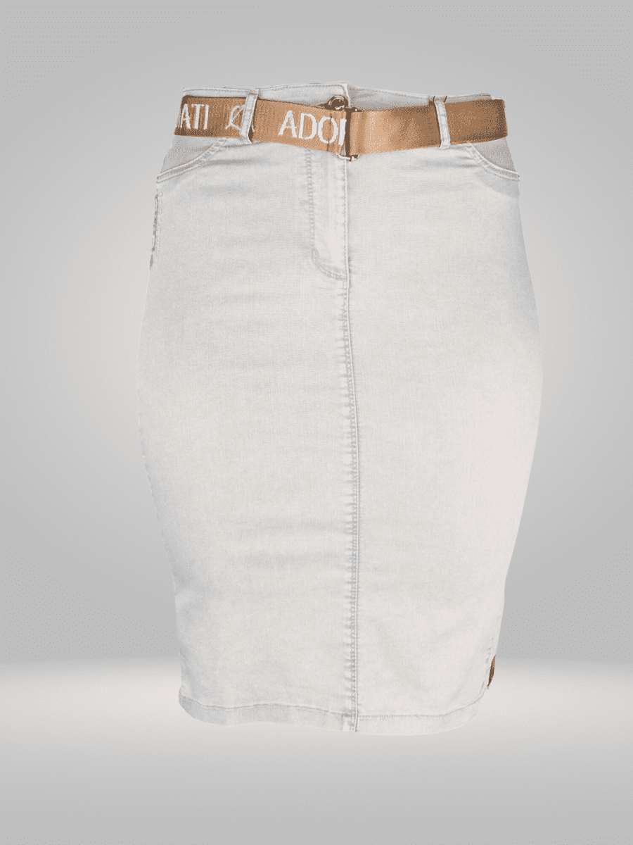 Alcmene White Denim Asymmetrical Wrap Mini Skirt – Beginning Boutique US