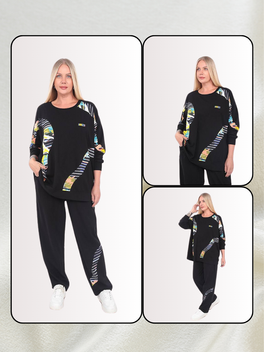 Divas Plus Size Graphic Tracksuit Set – Stylish and Comfortable