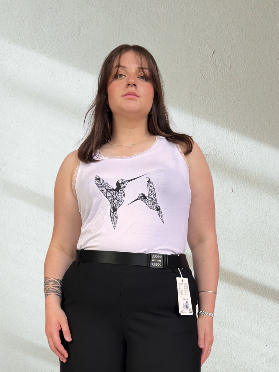 Munna Hummingbird Graphic Sleeveless Top