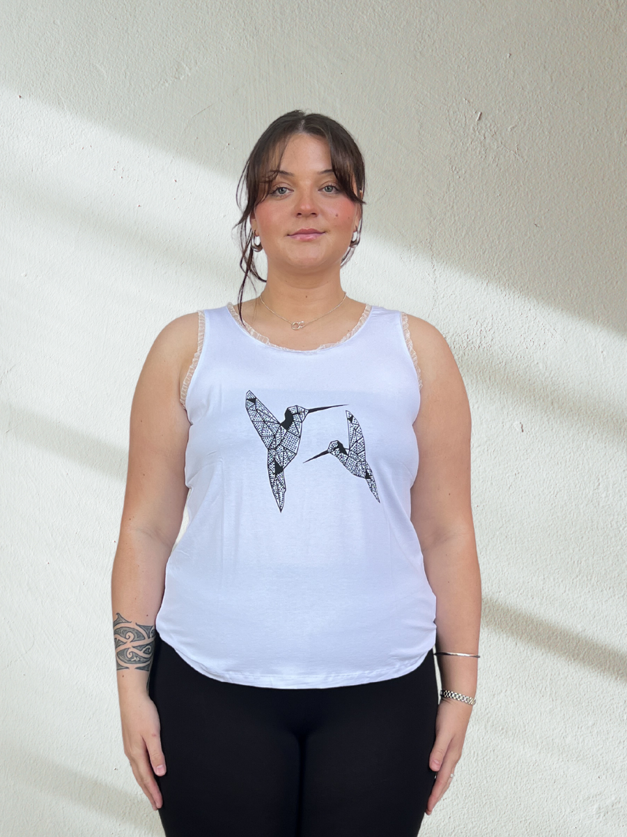 Munna Hummingbird Graphic Sleeveless Top